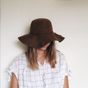 Brown Felt/Seude Floppy Hat